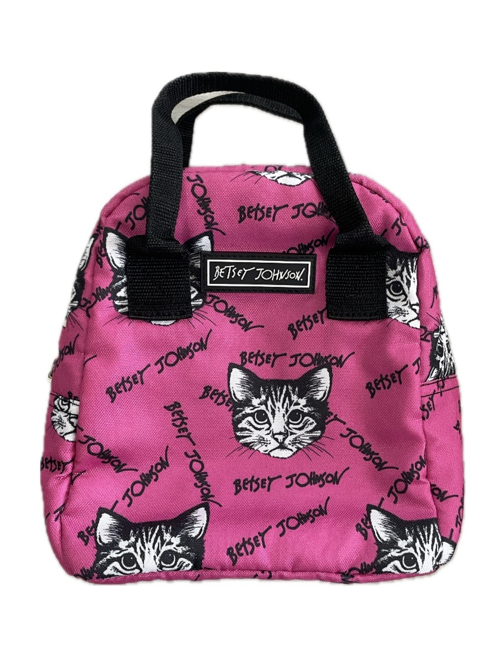 ✰ Betsey Johnson Hot Pink Cat Print Lunch Bag ✰